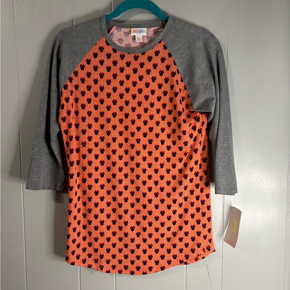 Kids' Gray and Orange Patterned Raglan‎ Shirt